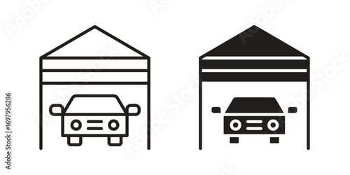 Car garage icon symbol for logo, web, app designs.