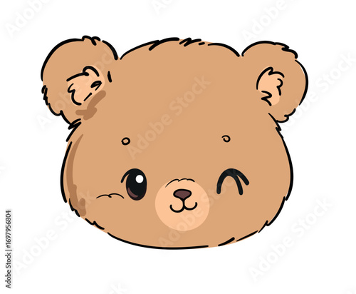 teddy bear vector hand drawn illustration cute print design for kids 