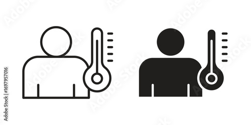 Body temperature icon symbol for logo, web, app designs.