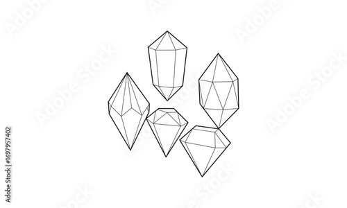 Set of Geometric abstract cube