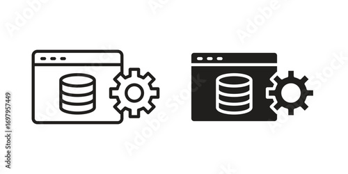 Backend icon symbol for logo, web, app designs.