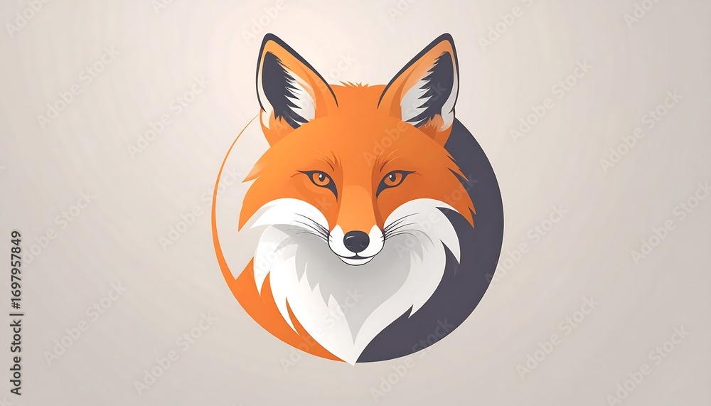 Obraz premium Fox head in circle design