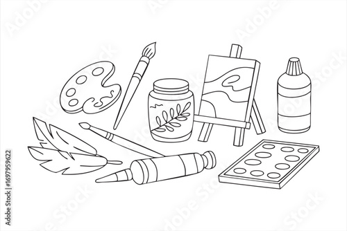 Painting Tools Vector Illustration Pack for Creative Design Projects