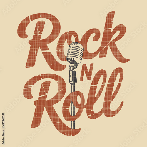Rock n Roll. Hard Rock and roll, feel freedom vector vintage print design for t-shirt and others. rock and roll women's girls t-shirt design. long live rock n roll vintage graphics. Print fashion.