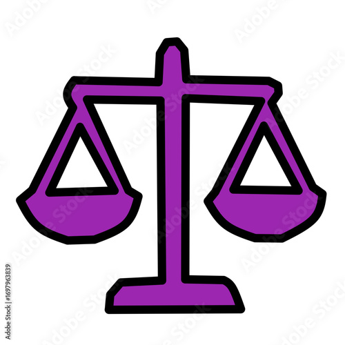 Scales of Justice Purple Icon - Balance and Law Symbol