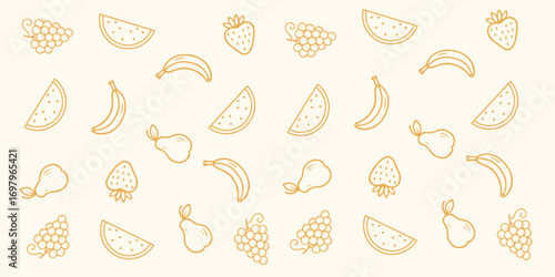 Seamless Fruit Doodle Pattern