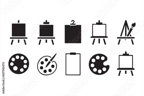 Creative Studio Illustration Pack Featuring Art Tools and Symbols