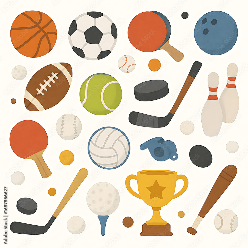pattern with sports theme pattern with sports theme
