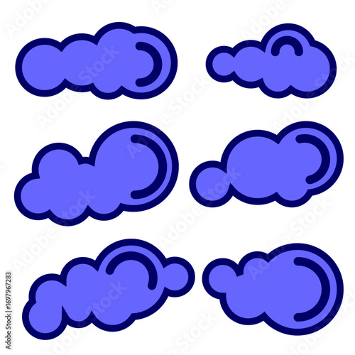 blue cloud set icon vector illustration