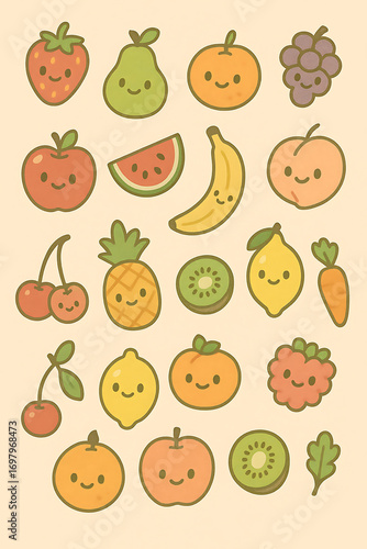 seamless pattern with fruits