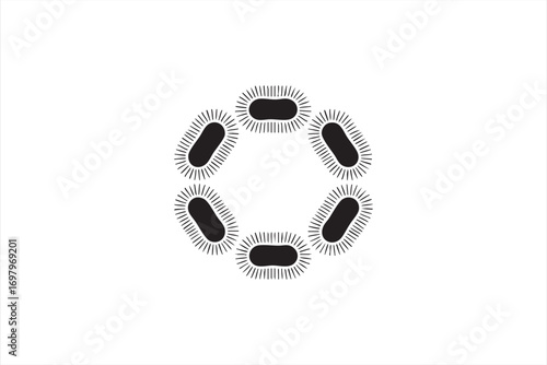Bacteria Icon Representing Microorganisms and Microbes