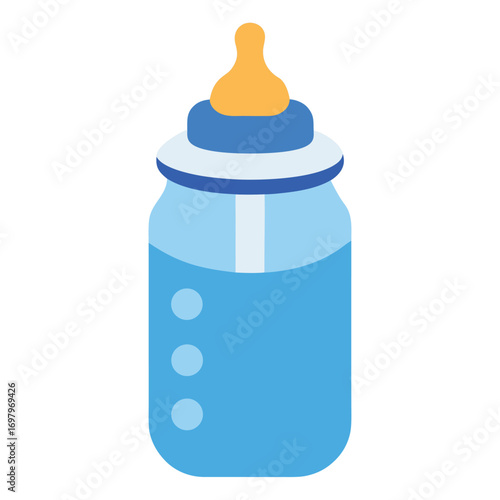 Adorable baby bottle filled with white milk isolated on a clean white background perfect for infant care themes