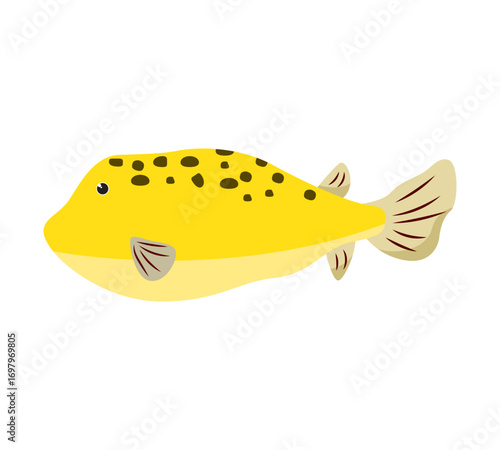 Yellow puffer vector illustration