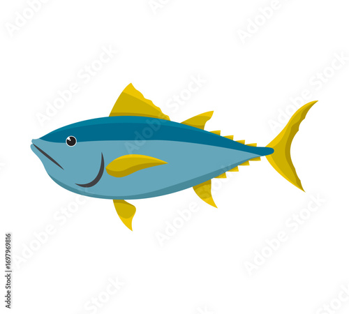 Yellowfin tuna vector illustration