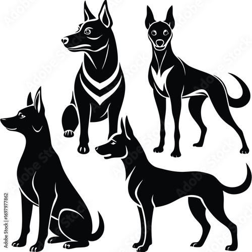 A collection of various black dripping liquid splatters, drops, and blobs isolated on a white background.