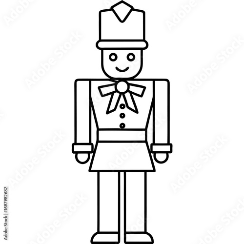 Detailed illustration of a toy soldier with a friendly face and decorative uniform for holiday season
