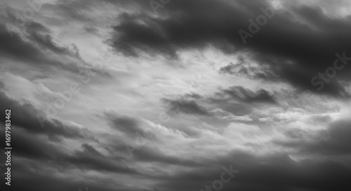 dramatic stormy clouds in monochrome sky