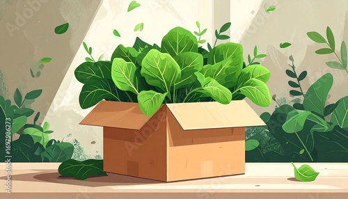 Fresh greens in a box