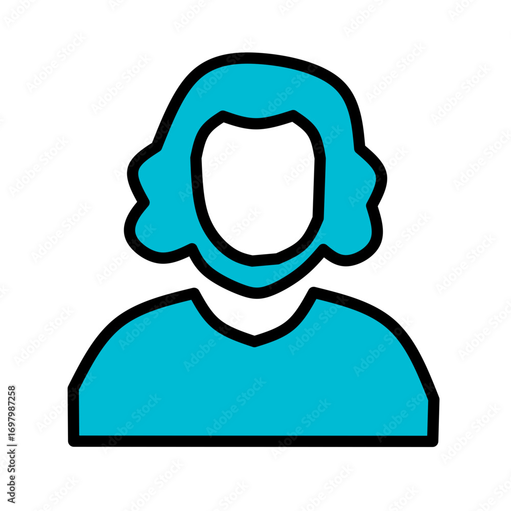 Fototapeta premium Person Silhouette Blue Icon - Court Defendant Witness Symbol