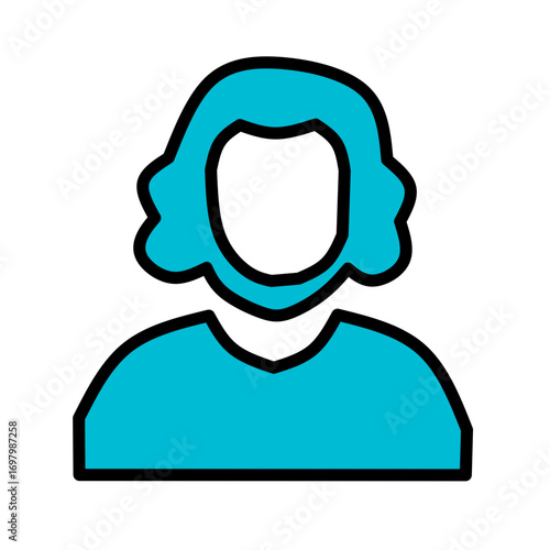 Person Silhouette Blue Icon - Court Defendant Witness Symbol