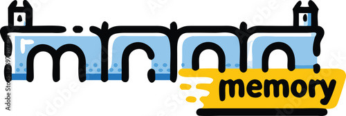 Memory logo with a creative brain illustration, emphasizing connectivity and cognitive themes in a sleek design.