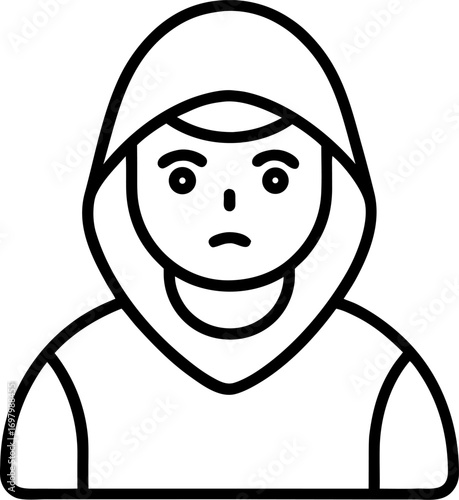 Wary  outline icon vector on white background