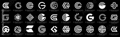 collection abstract letter G logo design. modern logotype G design with white color. vector illustration