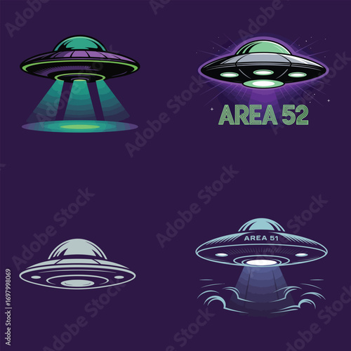Flying saucers and alien symbols extraterrestrial spacecraft