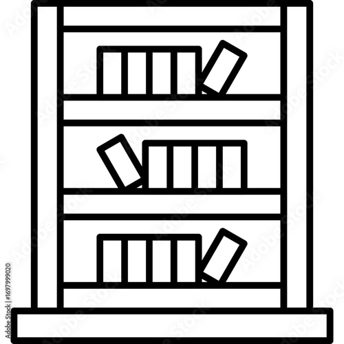 Bookshelf Icon Vector Element