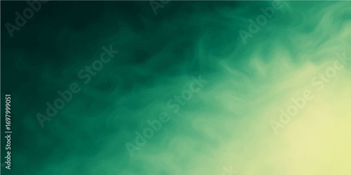 Grunge textured clouds in a dark night sky with a green X-ray of light