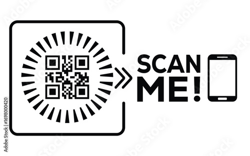 QR code scan icon set. Scan me frame. QR code scan for smartphone. QR code for mobile app, payment and identification. Vector illustration.