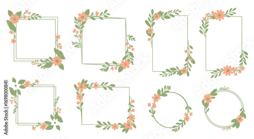Floral Frames Collection Delicate Designs for Invitations, Weddings, and Decorative Elements
