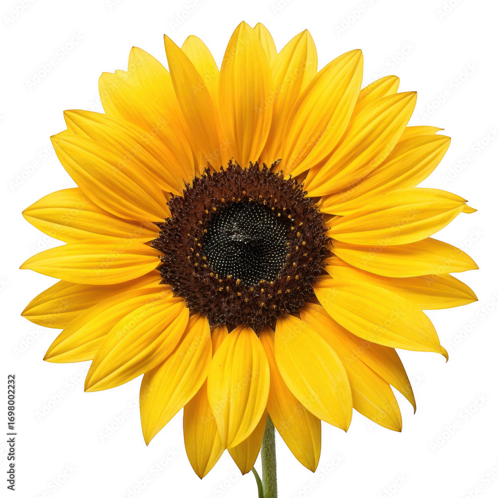 Fototapeta premium Yellow sunflower isolated on transparent background