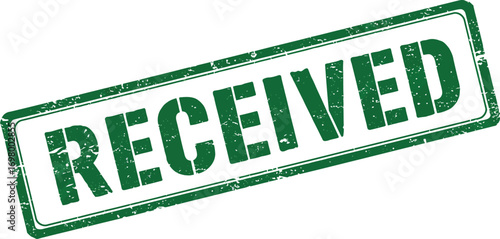 green received stamp with textured edges on transparent background
