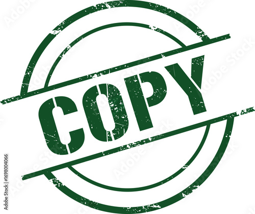 green copy stamp with circular design on transparent background