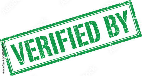 a green verified by stamp on transparent background