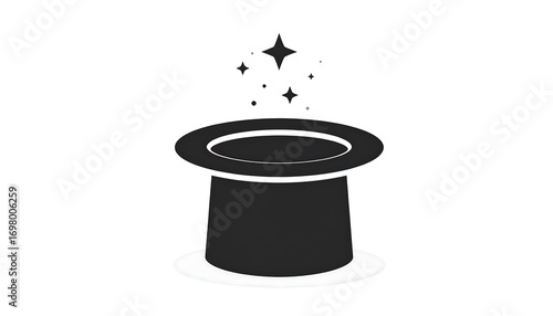 Magic hat icon with sparkles