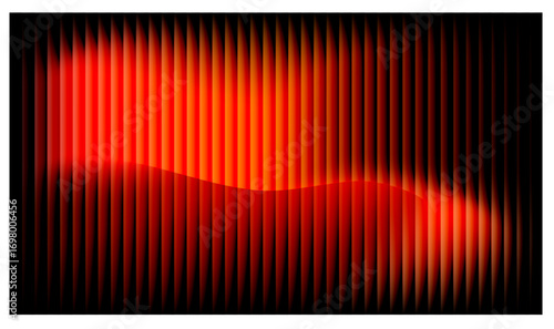 Gleaming Translucent Ripple Texture, Ribbed Lines with Holographic Effect, Soft Gradient Tones in Blue and Violet Amber, Abstract Glasslike Design on Black Background