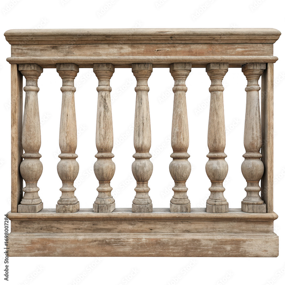 Fototapeta premium Ornate balustrade isolated on transparent background