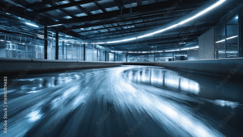 Obraz premium Industrial interior waterway