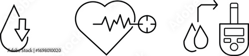 Vector illustration of a black and white electric cable connected to an ecg graph with a red heart symbol, representing life and healthcare