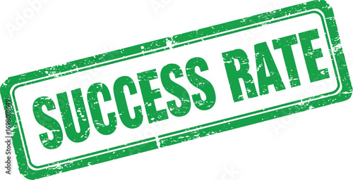 green stamp showing success rate text on transparent background