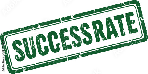 green stamp with success rate text on transparent background