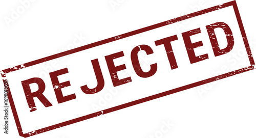 a red stamp with rejected text on transparent background