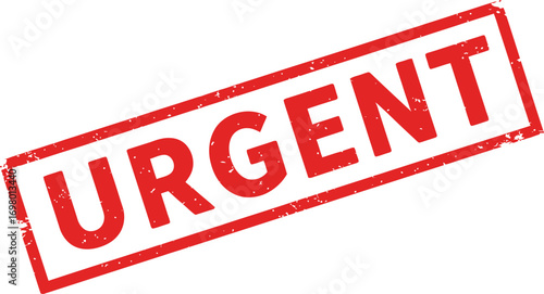 red stamp with urgent text on transparent background