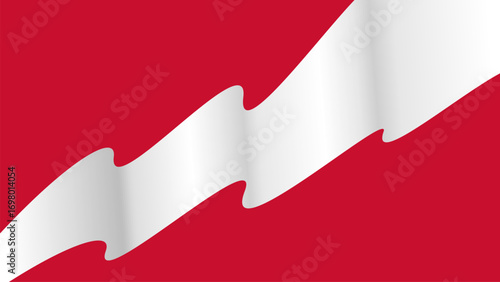 Stylized Austria flag with bold red background and dynamic white zigzag stripe, ideal for patriotic themes, cultural identity, and modern editorial design.