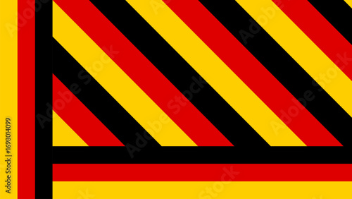 Bold German flag inspired background with diagonal and vertical stripes in black, red, and yellow, perfect for cultural themes, editorial layouts, and modern branding.