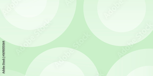 Soft green abstract bakcground with green and white gradient. Minimalist circles shapes. Simple design elegant color.Vector illustration.