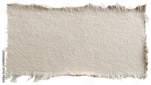 Frayed beige fabric swatch