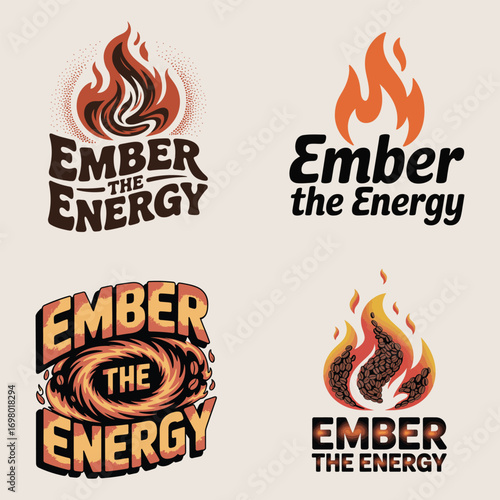 Fiery text and coffee bean flames fire ember